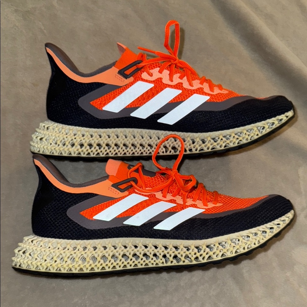 Adidas Vibrant Orange and Black Sneakers